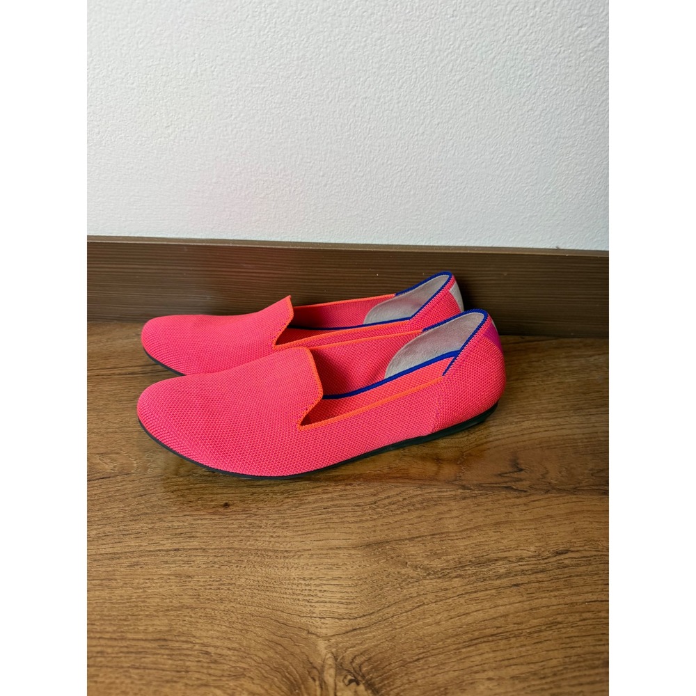 Rothys The Loafer Electric Pink Knit Flats Shoes Womens 8.5 Round Toe Slip On - Picture 1 of 8